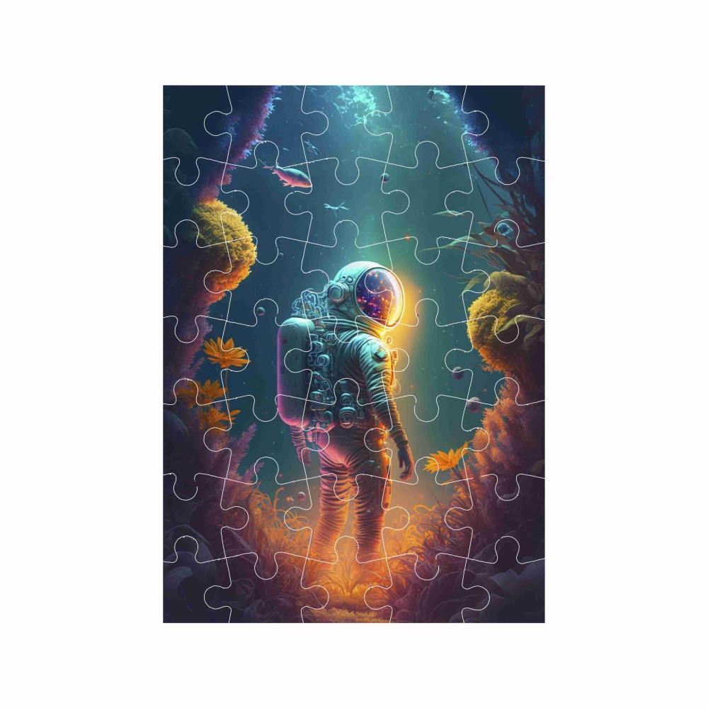 Puzzle A4 29x20cm (40 dielikov) s obrázkom - osamelý astronaut