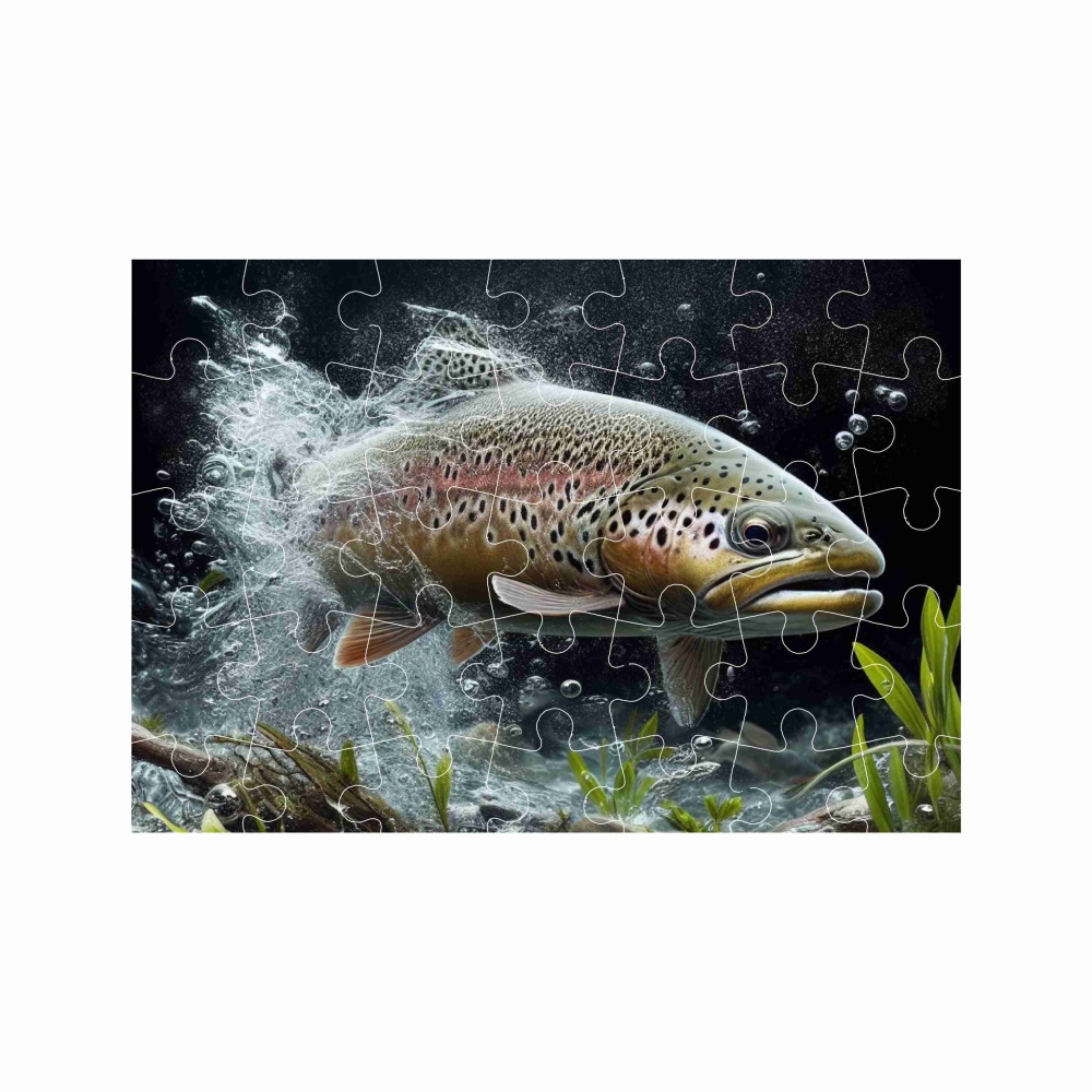 Puzzle A4 29x20cm (40 dielikov) s obrázkom - pstruh