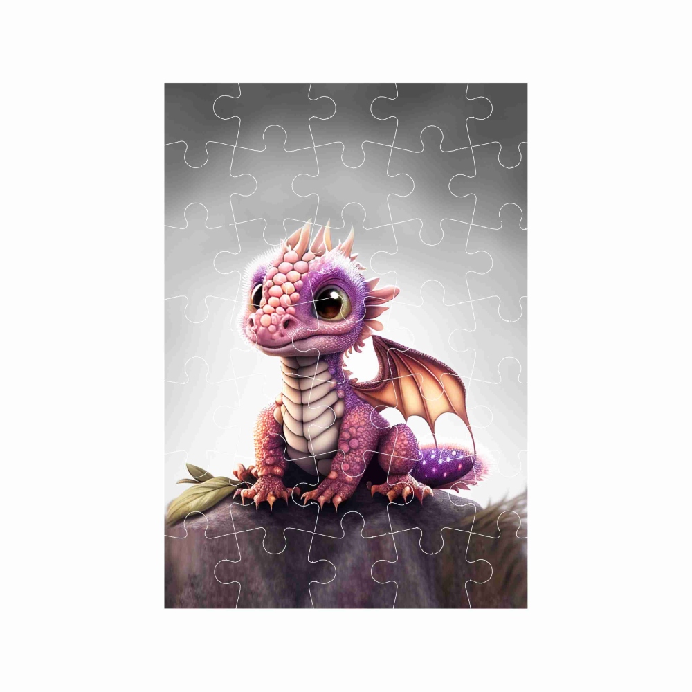 Puzzle A4 29x20cm (40 dielikov) s obrázkom - ružový dráčik