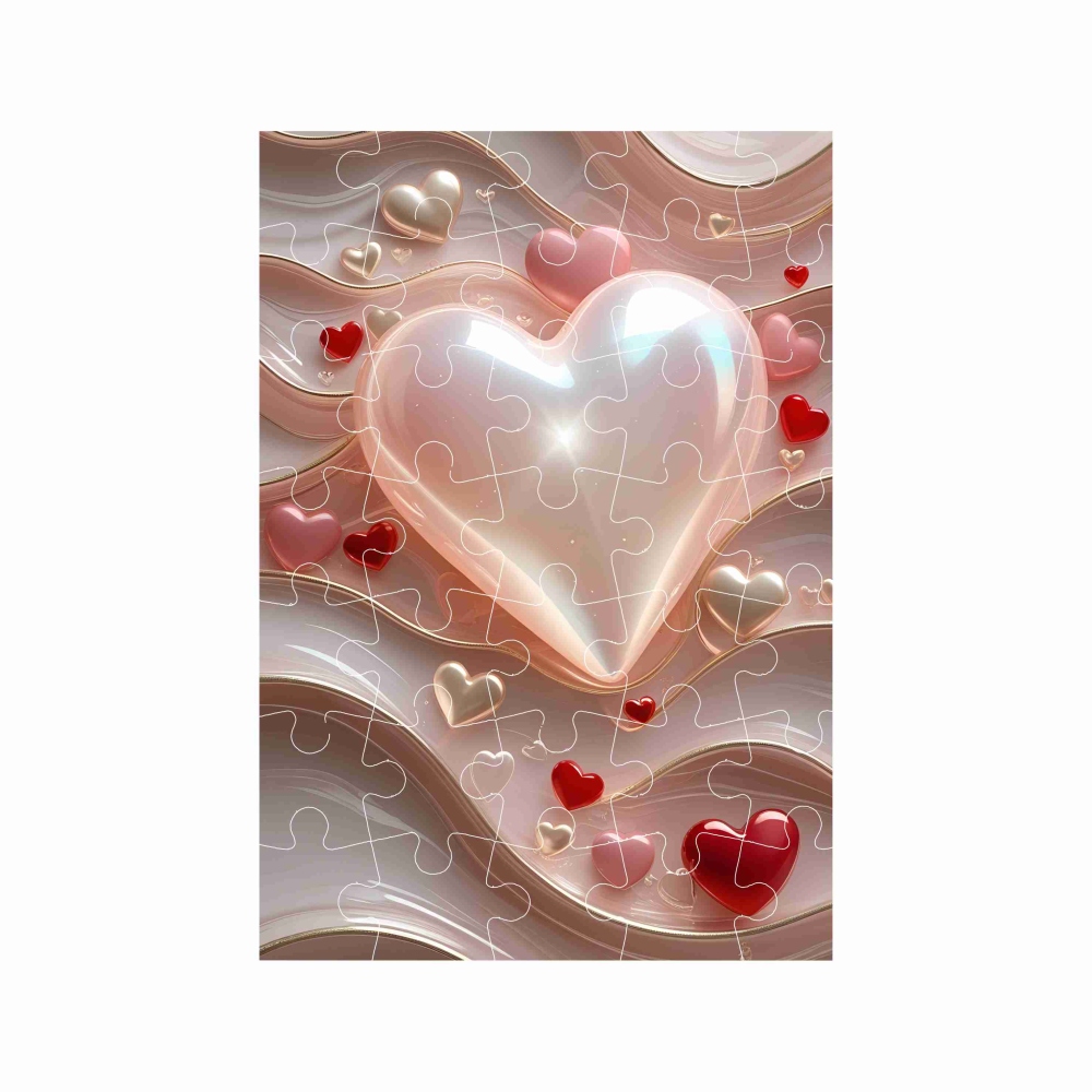 Puzzle A4 29x20cm (40 dielikov) s obrázkom - srdiečka