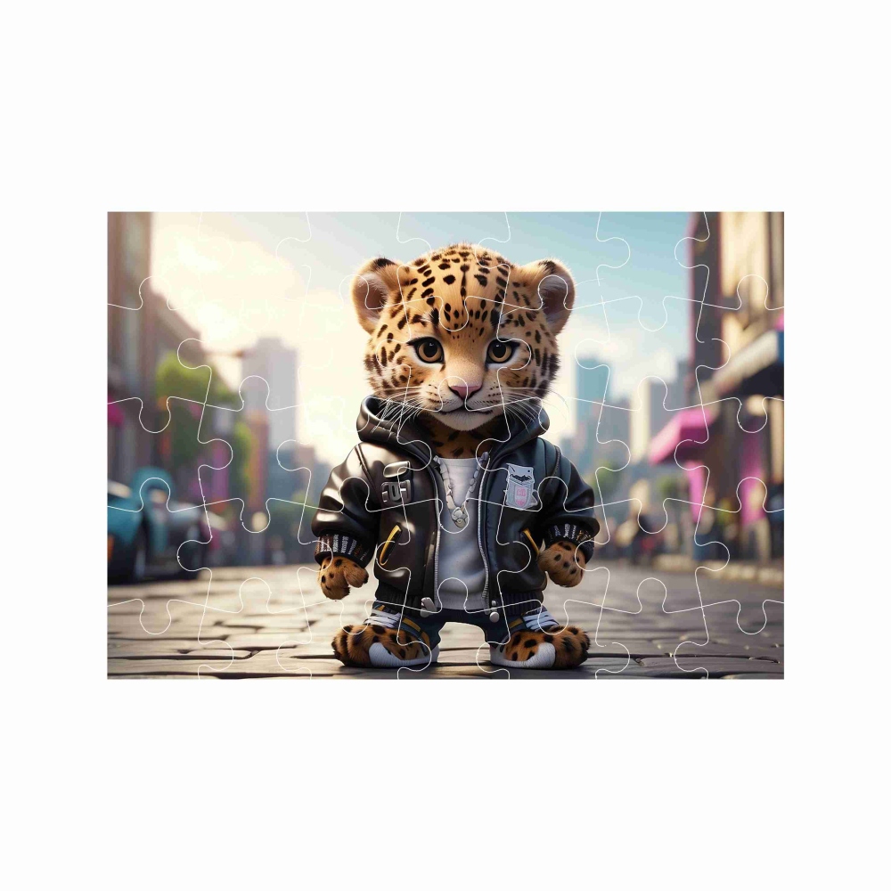 Puzzle A4 29x20cm (40 dielikov) s obrázkom - tigrík v bunde