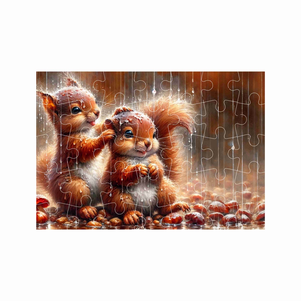 Puzzle A4 29x20cm (40 dielikov) s obrázkom - veveričky