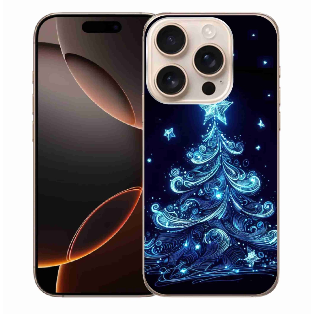 Gélový kryt mmCase na iPhone 16 Pro Max - neónový vianočný stromček 4