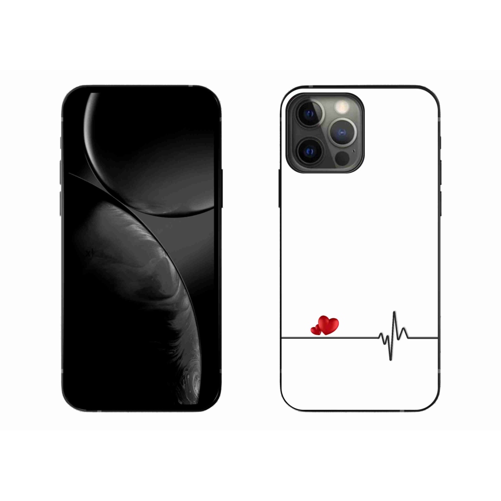 Gélový kryt mmCase na iPhone 13 Pro Max 6.7 - srdce a tep biele pozadie