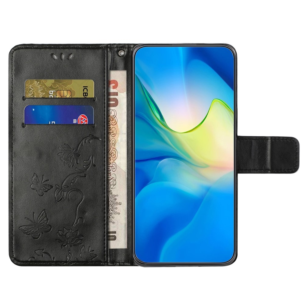 Flower knižkové púzdro na Samsung Galaxy A07 4G - čierne