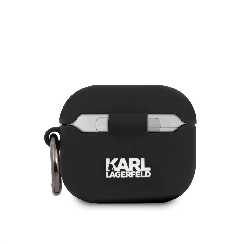 Karl Lagerfeld Rue St Guillaume Silikónové Puzdro pre Airpods 3 Black