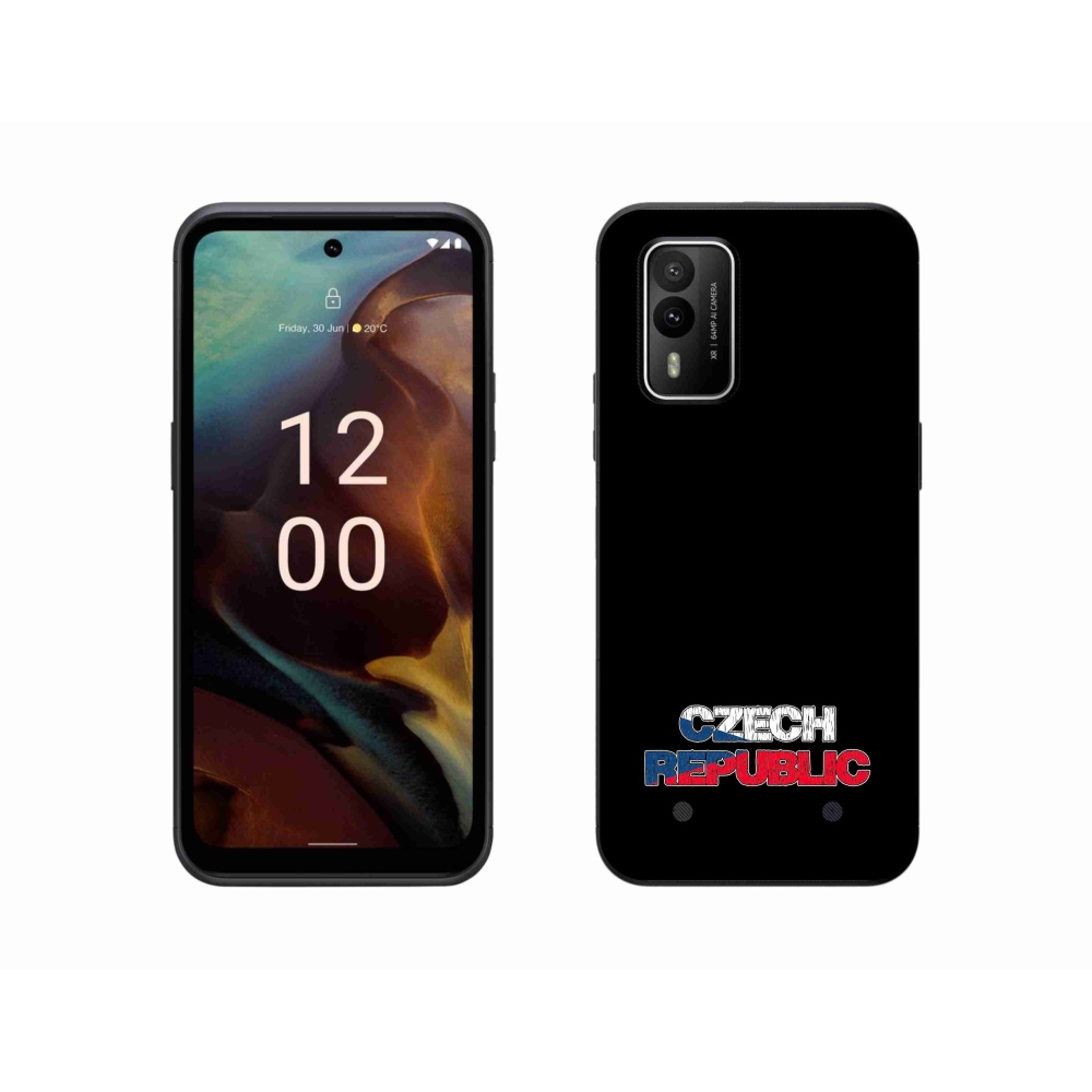 Gélový kryt mmCase na Nokia XR21 - Czech Republic čierne pozadie