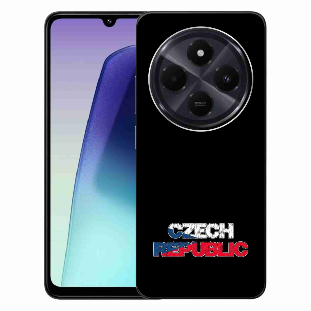 Gélový kryt mmCase na Xiaomi Redmi 14C/Poco C75 - Czech Republic čierne pozadie