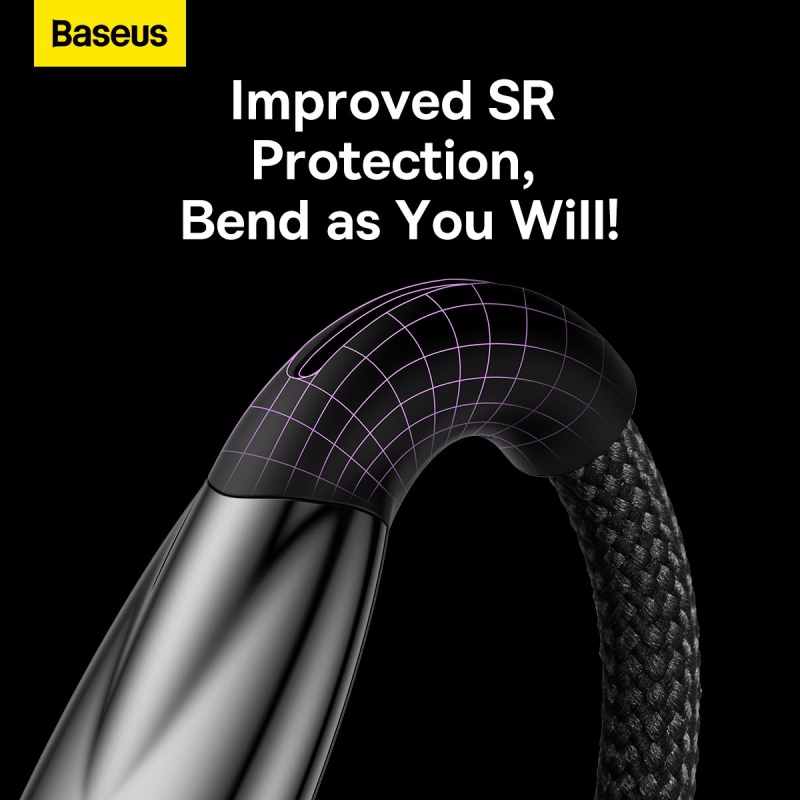 Baseus Glimmer Series Fast Charging Dátový Kábel USB-A - USB-C 100W 1m Black