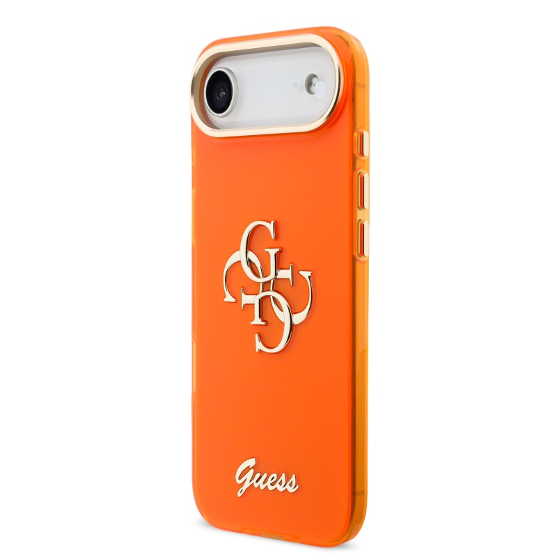 Guess IML 4G Script Metal Logo Zadný kryt pre iPhone Air Orange