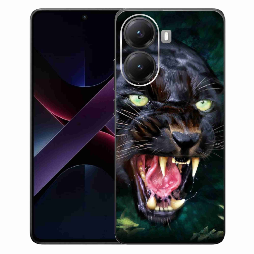 Gélový kryt mmCase na Xiaomi Poco X7 Pro 5G - rozzúrený čierny panter