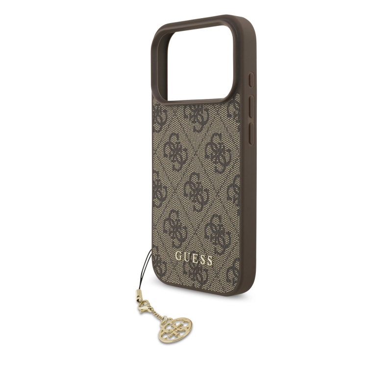 Guess 4G Charm Zadný kryt pre iPhone 17 Pro Tone on Tone Brown