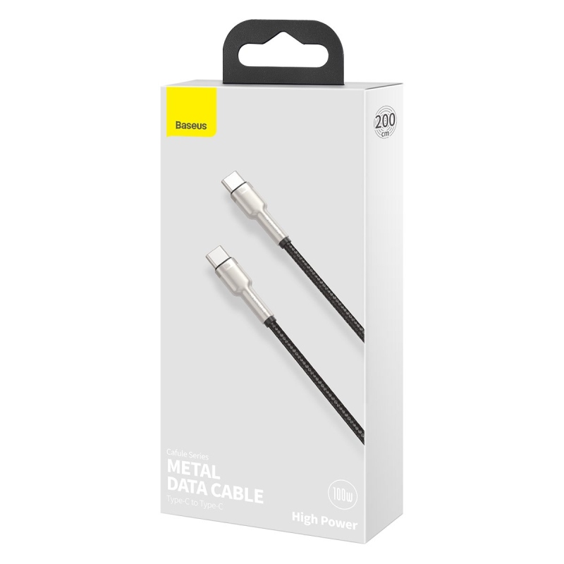 Baseus Cafule Metal Series Dátový Kábel USB-C - USB-C 100W 2m Black