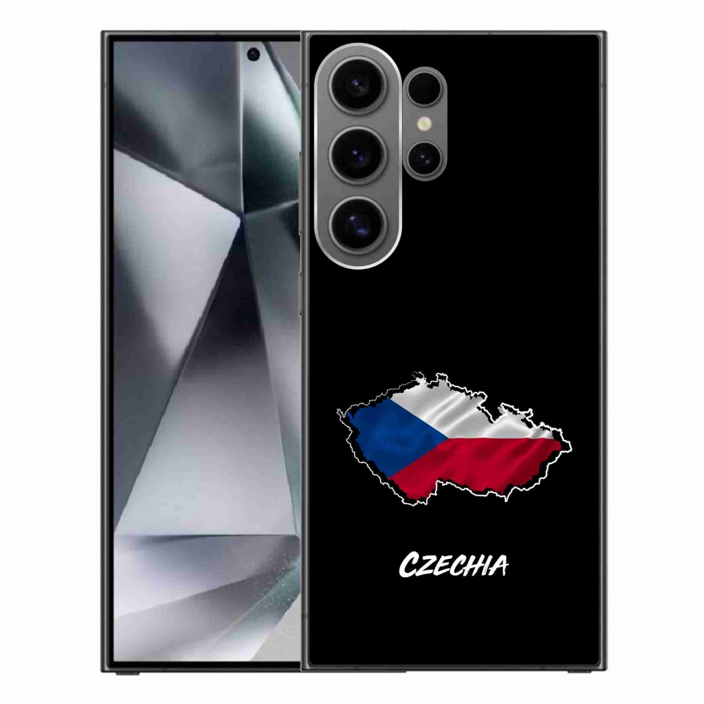 Gélový kryt mmCase na Samsung Galaxy S24 Ultra - Czechia čierne pozadie