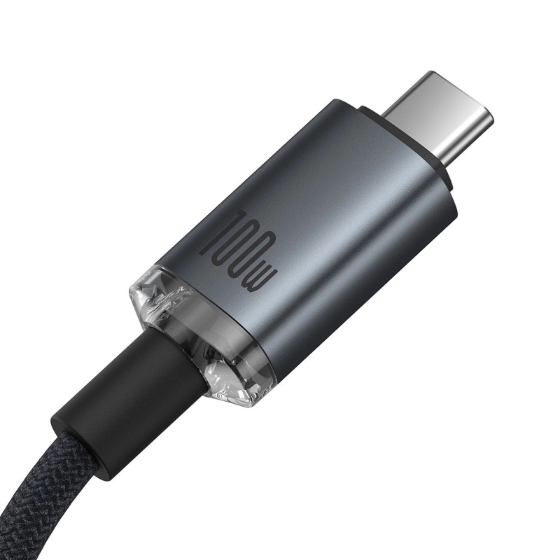 Baseus Crystal Shine Series Dátový Kábel USB-C - USB-C 100W 1,5m Black