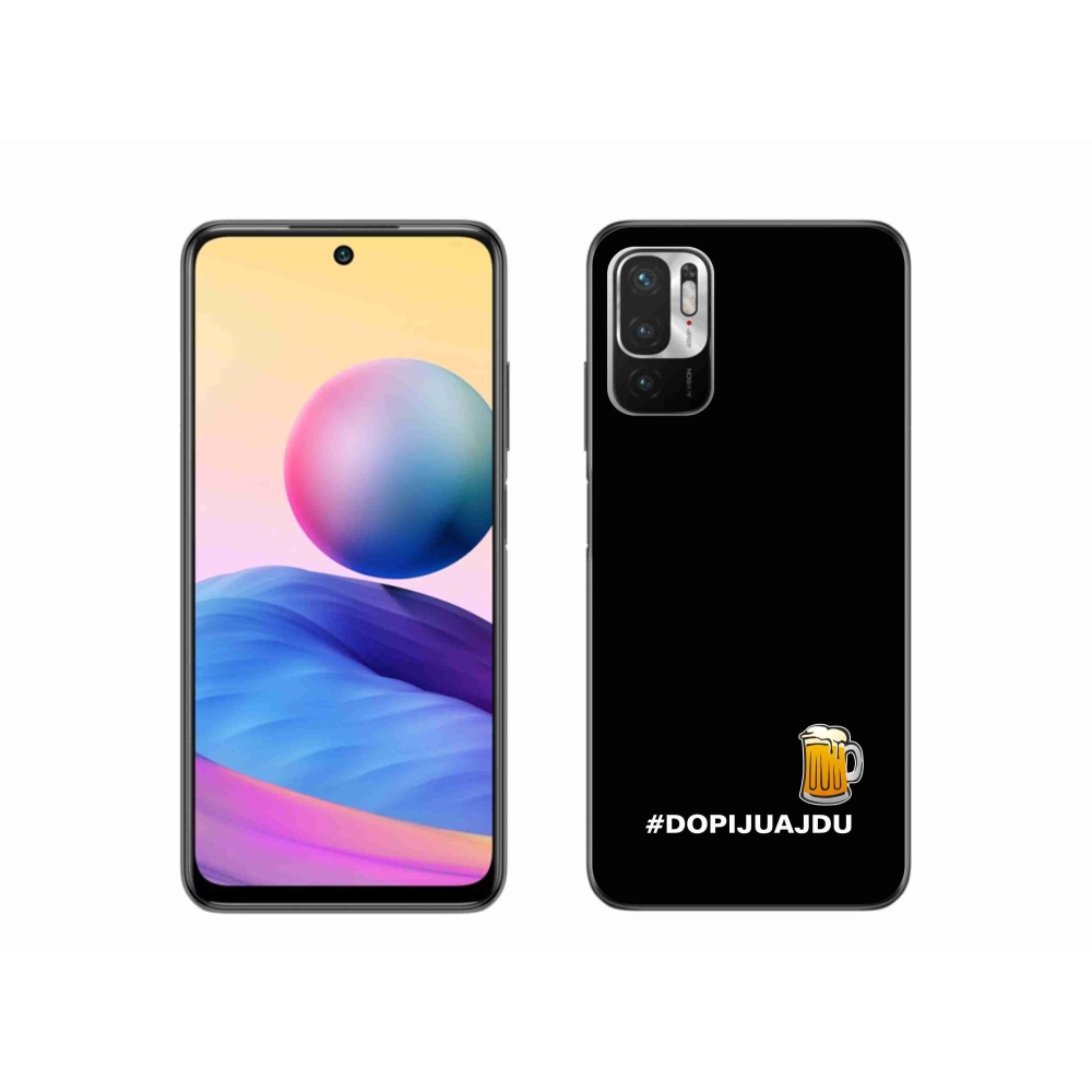 Gélový kryt mmCase na Xiaomi Redmi Note 10 5G - pivný motív 1 čierne pozadie