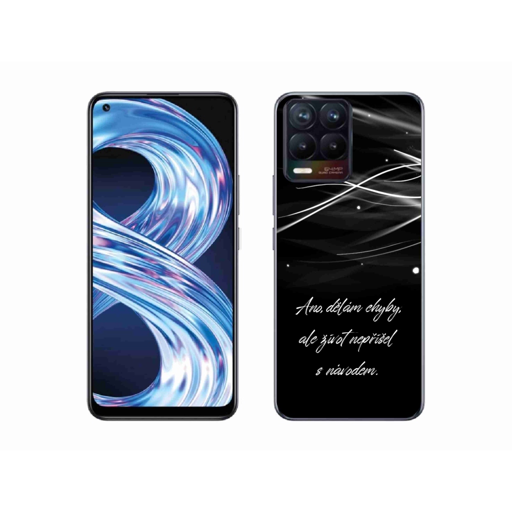 Gélový kryt mmCase na Realme 8 4G - citát čierne pozadie