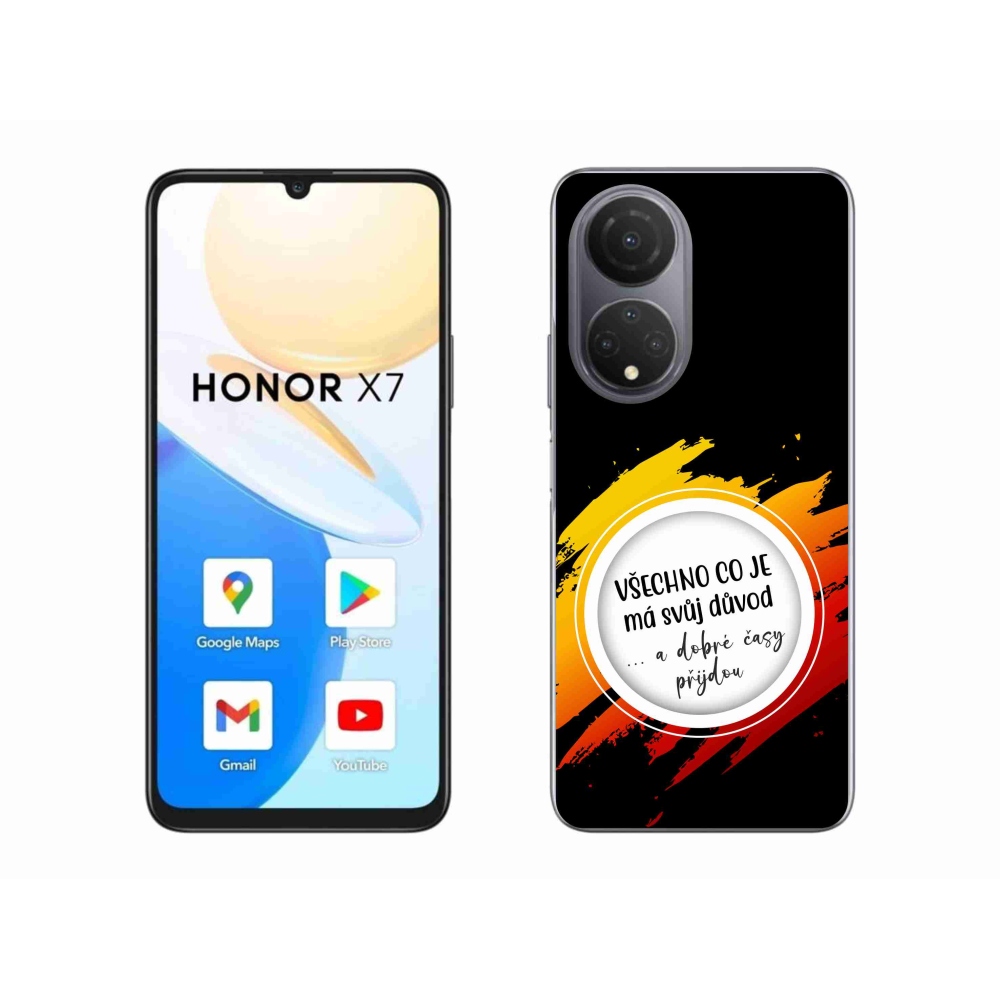 Gélový kryt mmCase na Honor X7 - citát 3 čierne pozadie