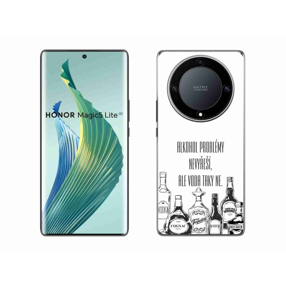 Gélový kryt mmCase na Honor Magic 5 Lite 5G - vtipný text biele pozadie