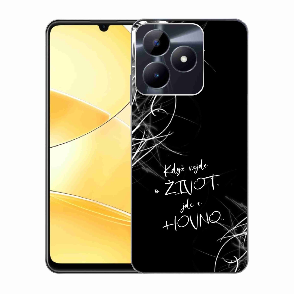 Gélový kryt mmCase na Realme C51/C53 - vtipný text 16 čierne pozadie