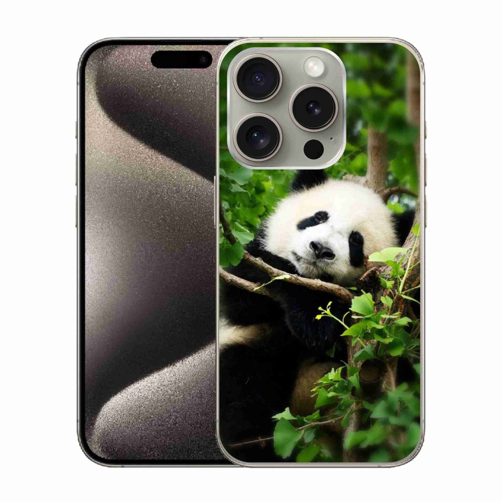 Gélový kryt mmCase na iPhone 15 Pro - panda
