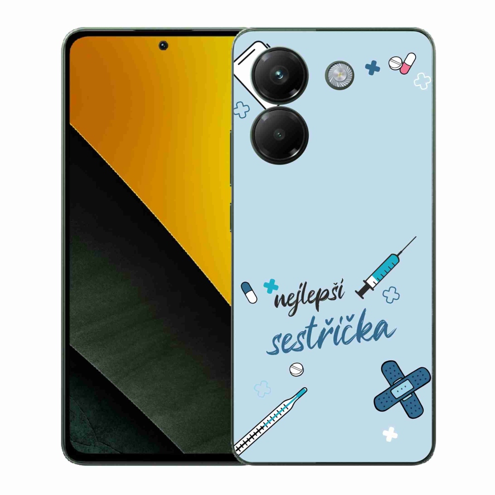 Gélový kryt mmCase na Xiaomi Poco M7 Pro 5G - najlepšia sestrička modré pozadie