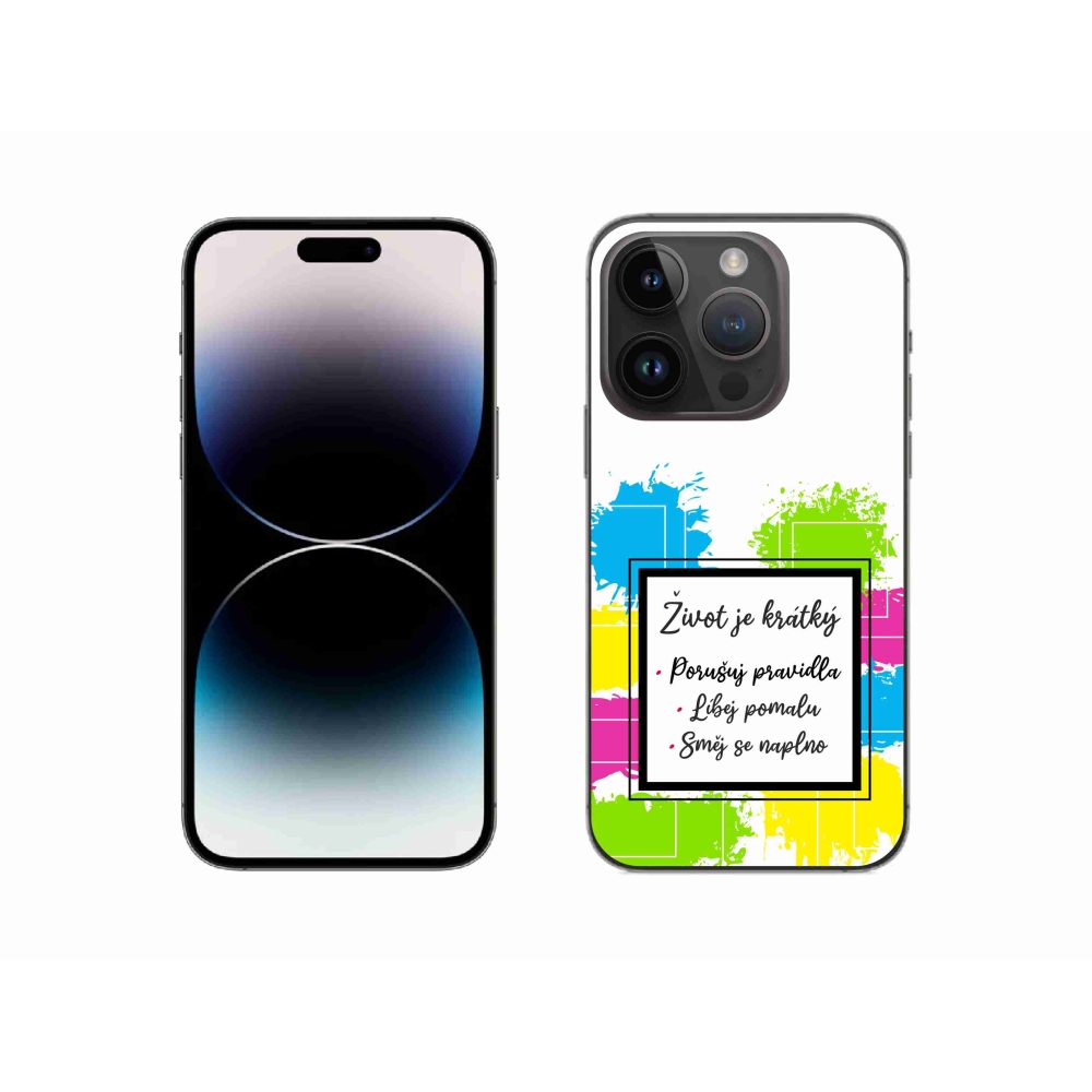 Gélový kryt mmCase na iPhone 14 Pro 6.1 - citát 5 biele pozadie