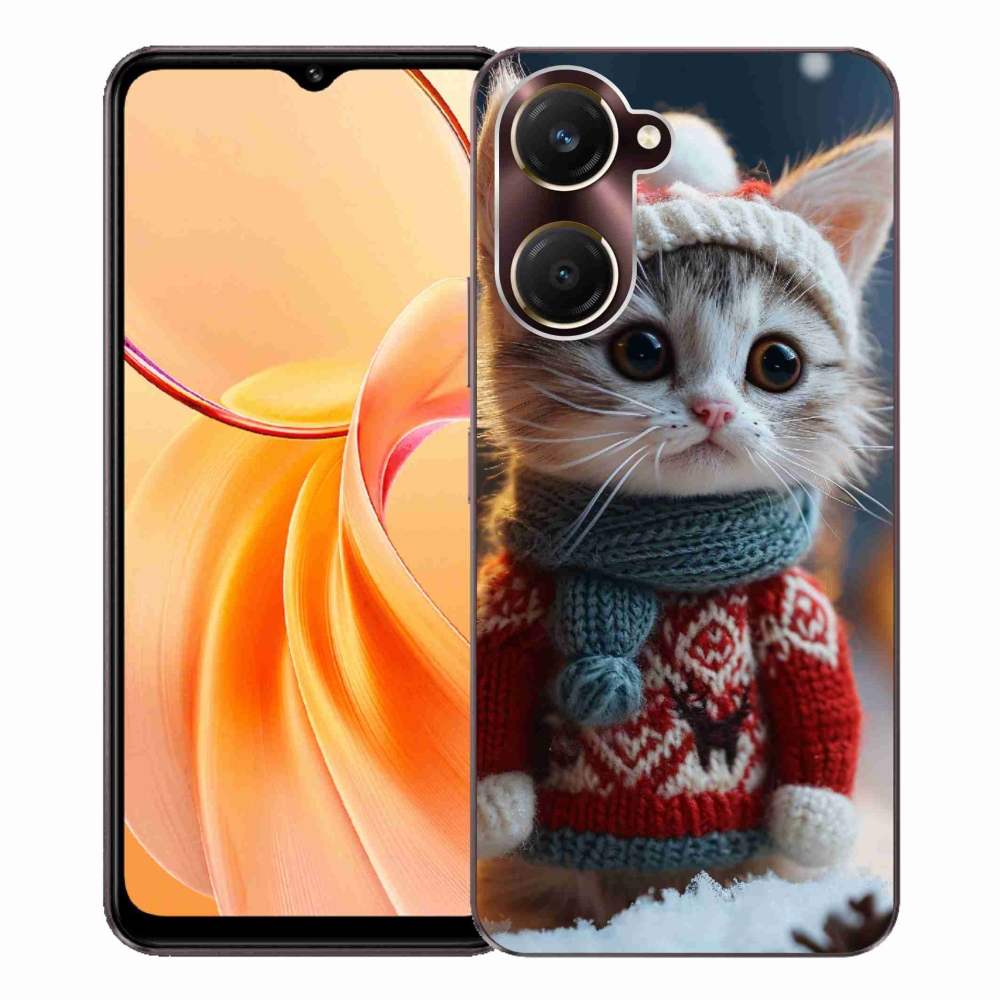 Gélový kryt mmCase na Vivo Y28s 5G - mačiatko vo svetri