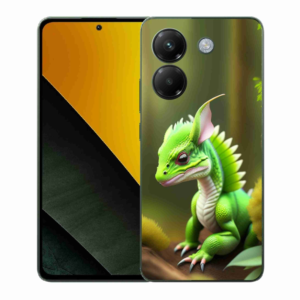 Gélový kryt mmCase na Xiaomi Poco M7 Pro 5G - zelený dráčik