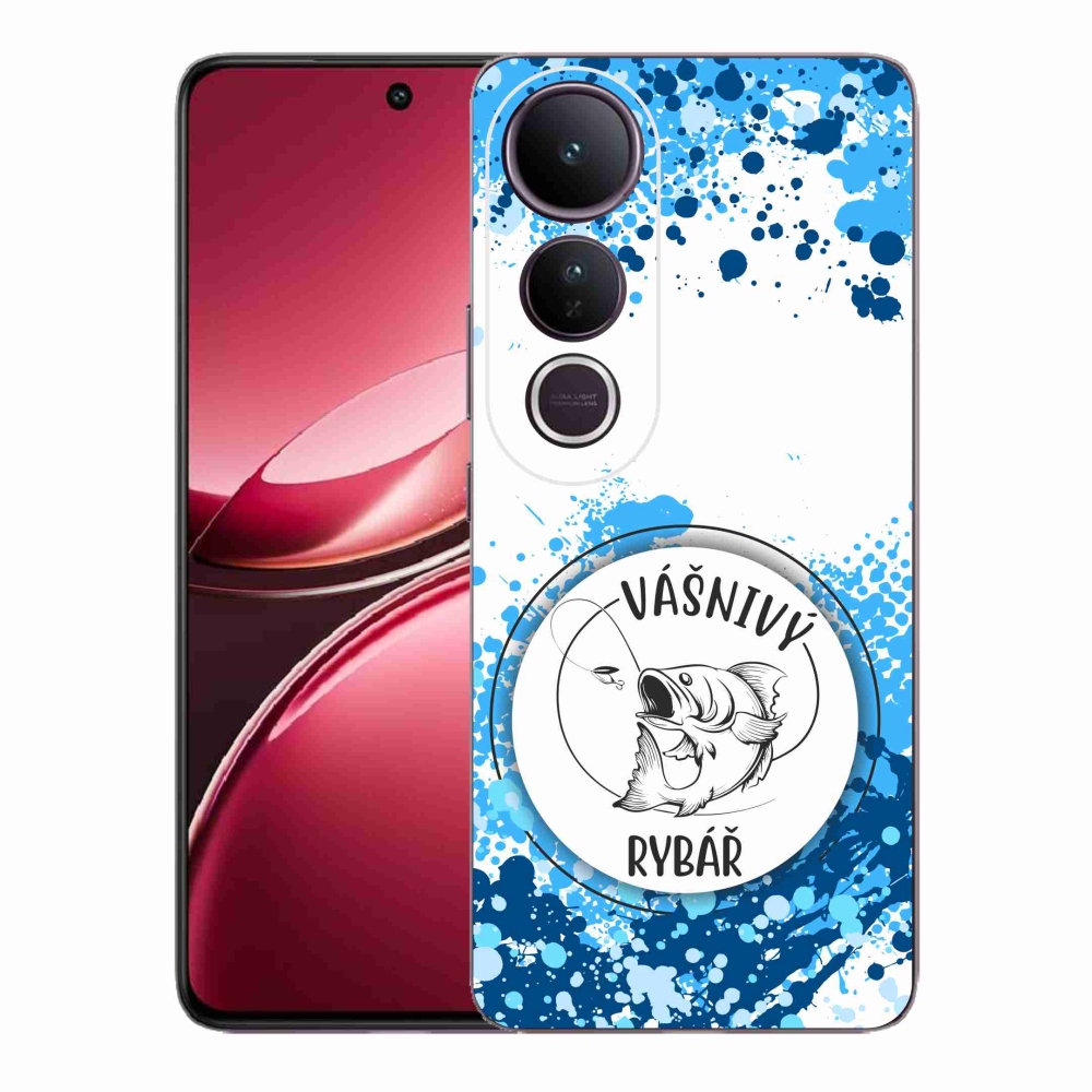 Gélový kryt mmCase na Vivo V50 Lite 4G/5G - vášnivý rybár biele pozadie