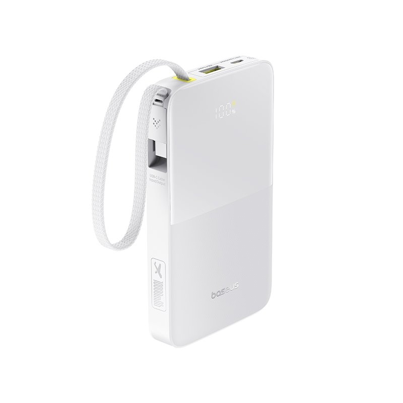Powerbanka Baseus EnerFill FC51 Bipow 2 Pro 22,5 W s integrovaným káblom, 10 000 mAh, Moon White