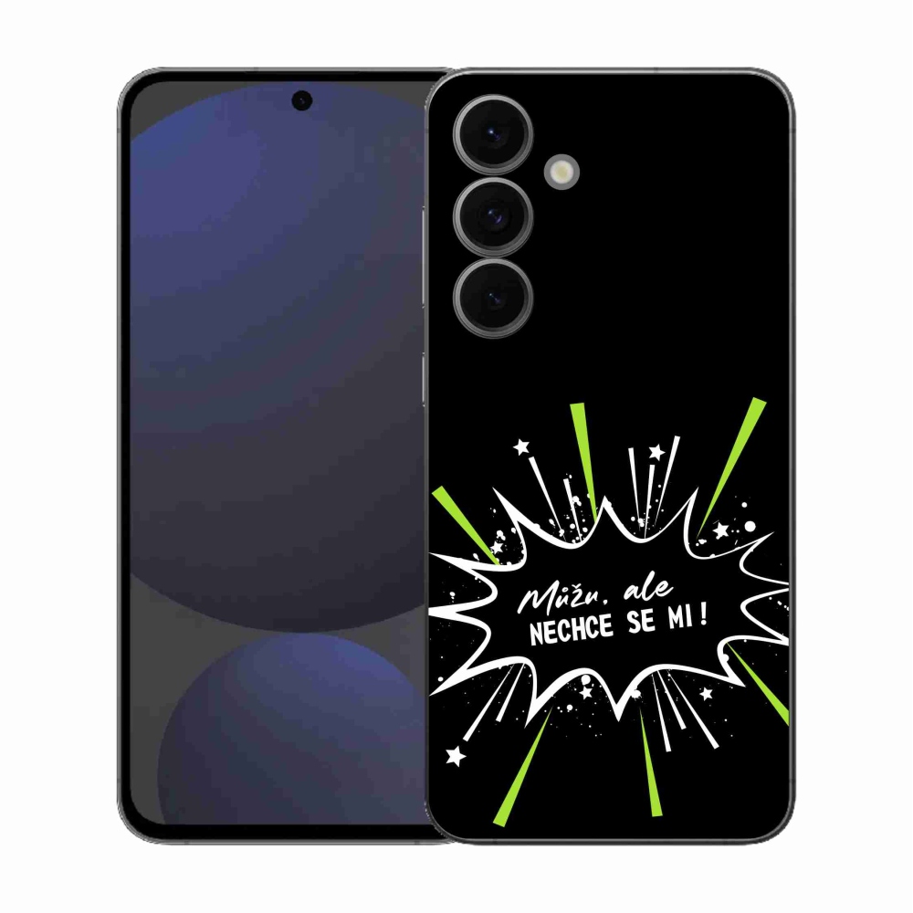 Gélový kryt mmCase na Samsung Galaxy S25 FE - vtipný text 11 čierne pozadie