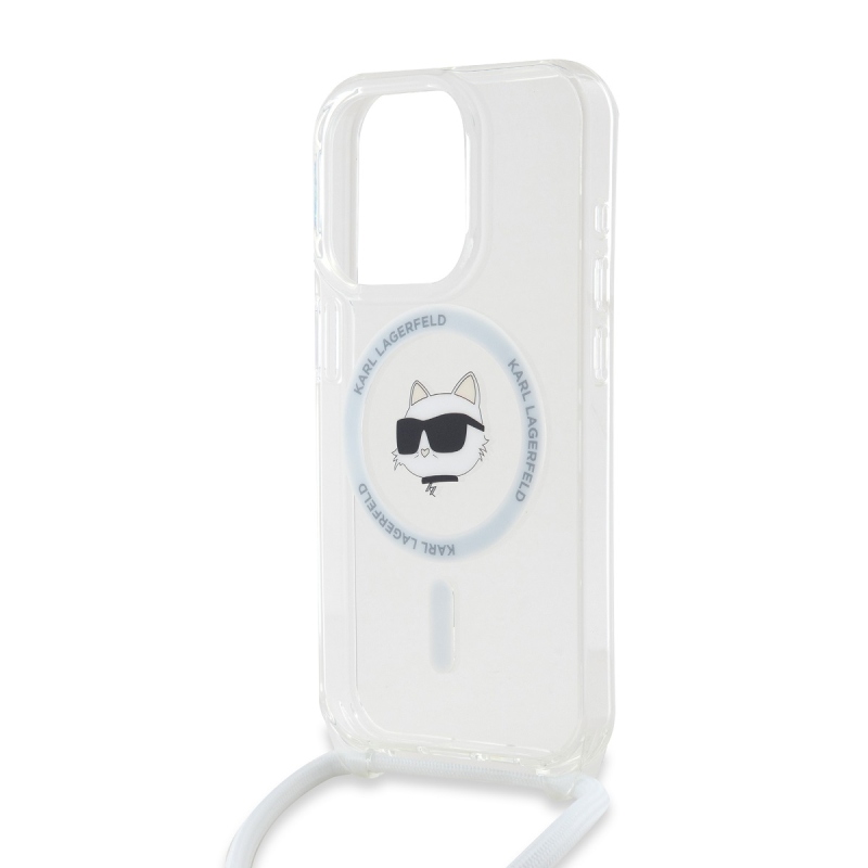 Karl Lagerfeld IML Crossbody Chúpette Head MagSafe Zadný Kryt pre iPhone 15 Pro Transparent