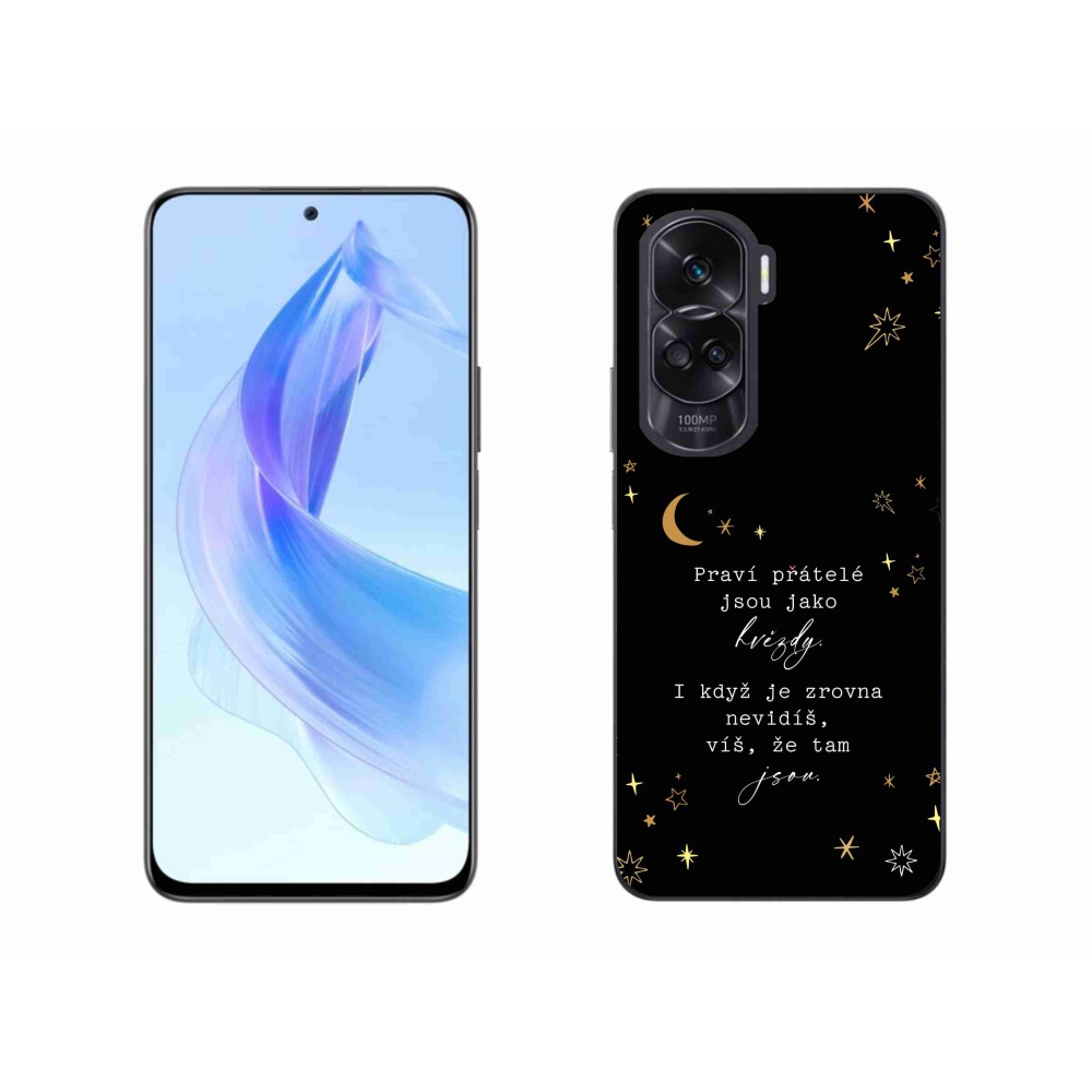 Gélový kryt mmCase na Honor 90 Lite - citát 6 čierne pozadie