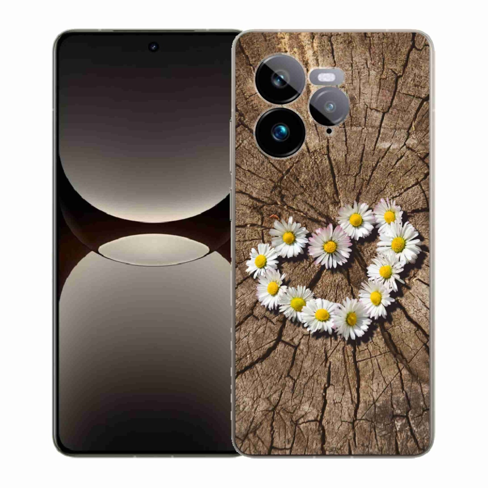 Gélový kryt mmCase na Realme GT 7 Pro 5G - srdce z margaréty
