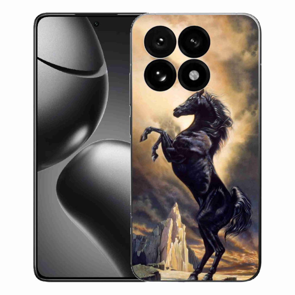 Gélový kryt mmCase na Xiaomi 15T - čierny kreslený kôň