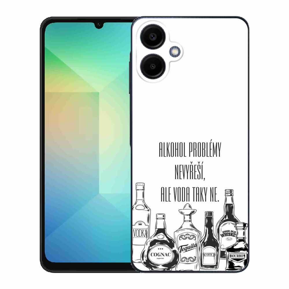 Gélový kryt mmCase na Samsung Galaxy A06 4G - vtipný text biele pozadie