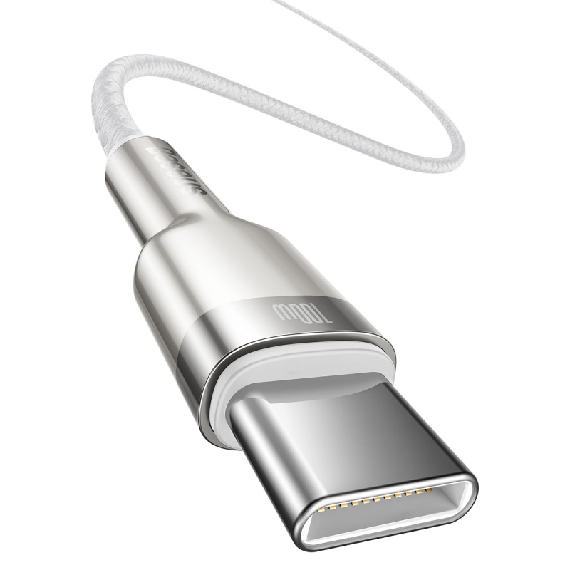 Dátový kábel Baseus Cafule Metal Series USB-C - USB-C 100W 2m White