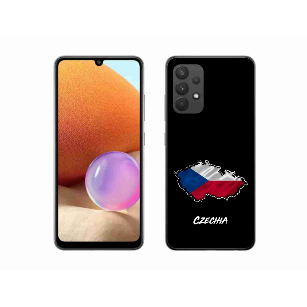 Gelový kryt mmCase na Samsung Galaxy A32 4G - Czechia černé pozadí