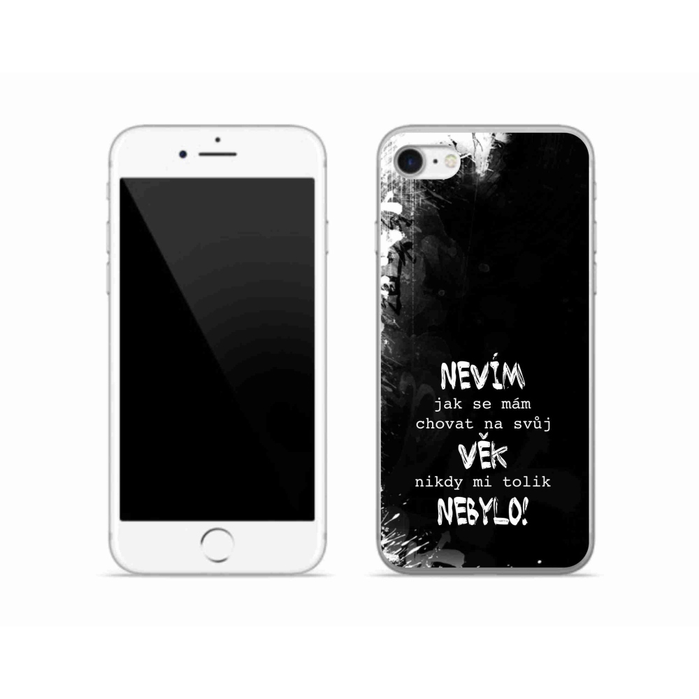 Gélový kryt mmCase na iPhone SE (2022) - vtipný text 14 čierne pozadie