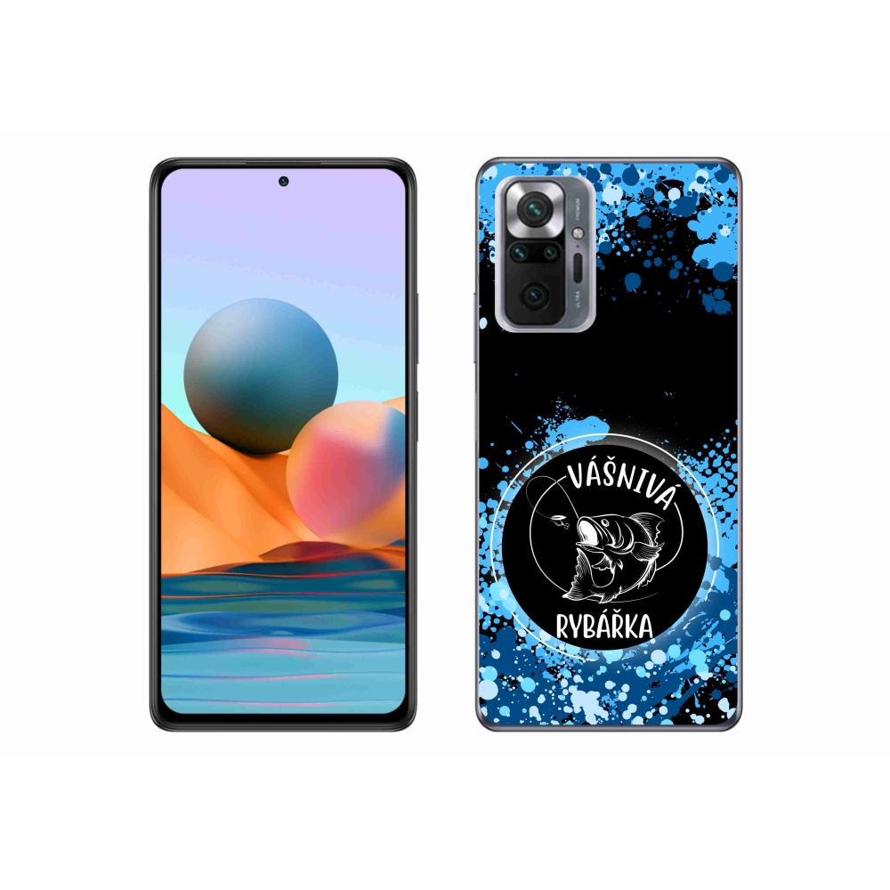 Gélový kryt mmCase na Xiaomi Redmi Note 10 Pro - vášnivá rybárka čierne pozadie