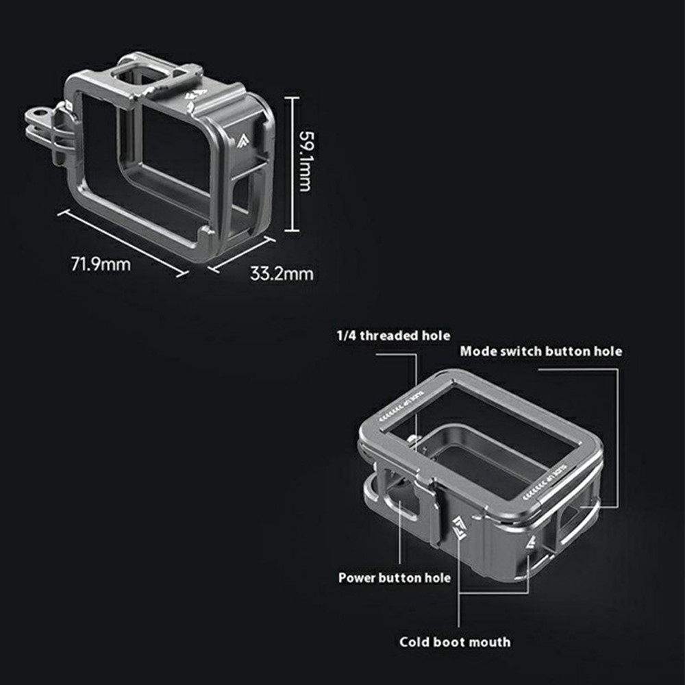 TELESIN kovová ochranná klietka pre GoPro Hero 13/12/11 s vertikálnou montážou