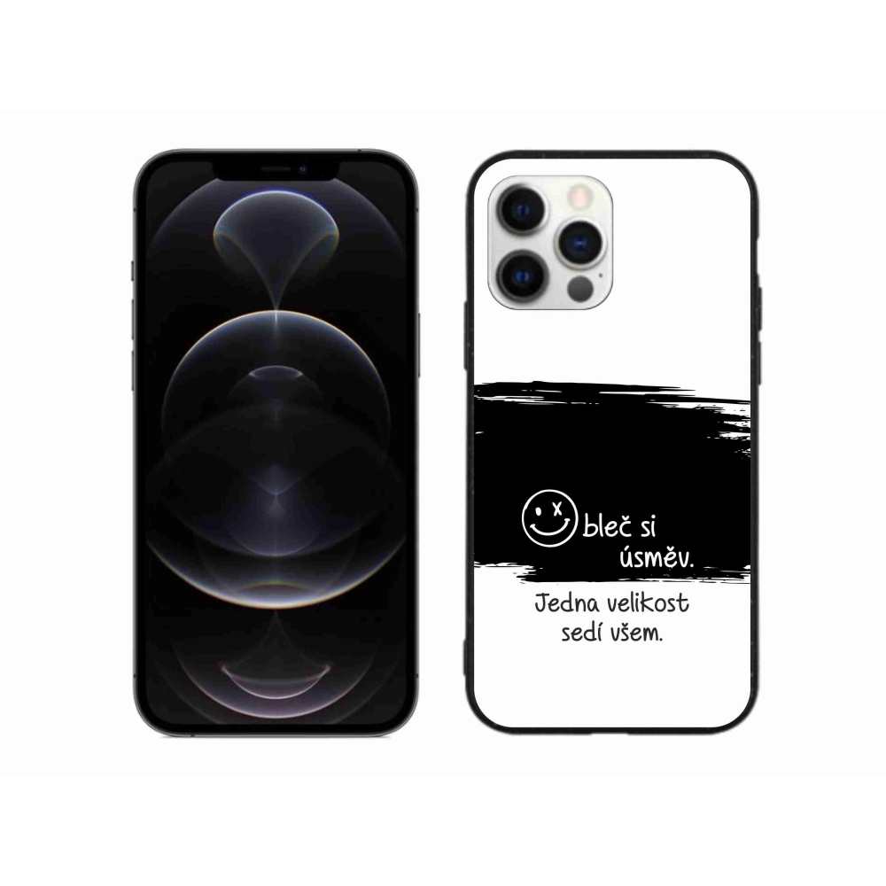 Gélový kryt mmCase na iPhone 12 Pro Max - vtipný text 8 čiernobiele pozadie