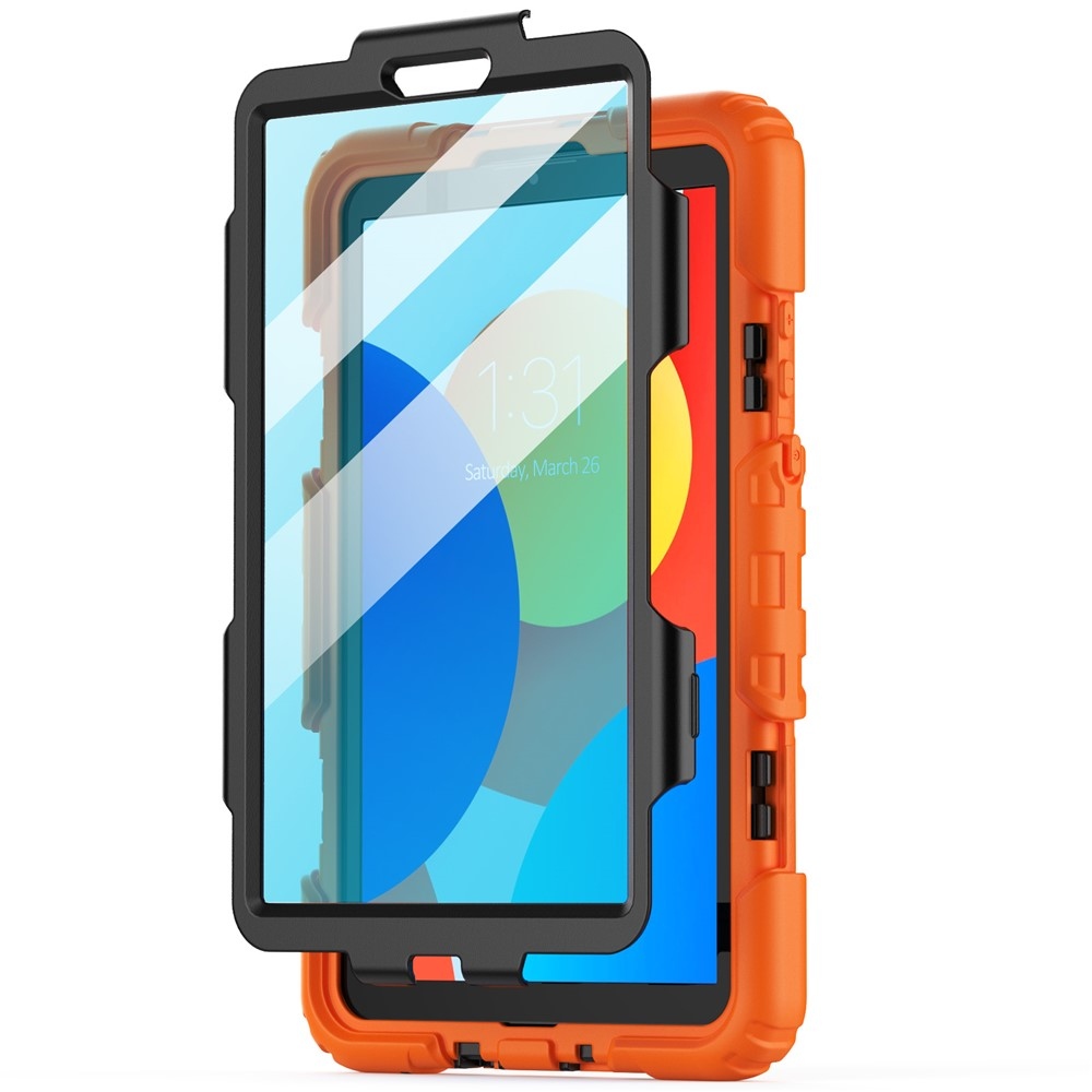 Strap odolný kryt s držiakom na ruku a ramenným popruhom na Xiaomi Redmi Pad SE 8.7 - oranžový