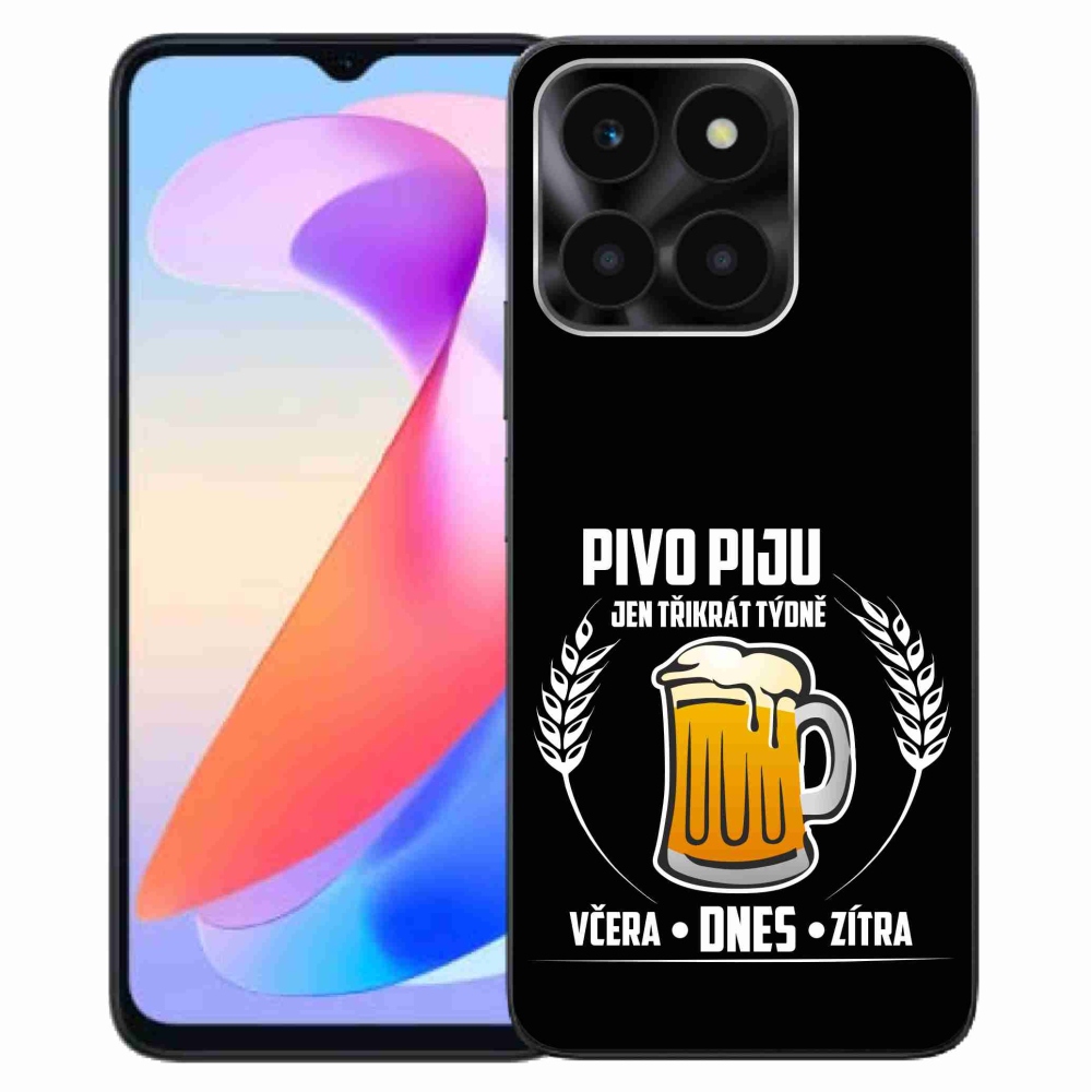 Gélový kryt mmCase na Honor X6a - pivný motív čierne pozadie