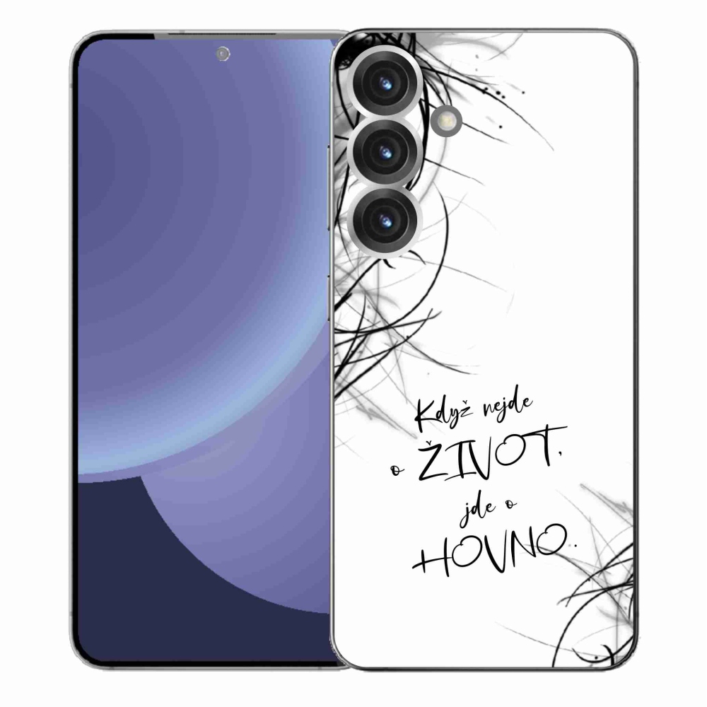 Gélový kryt mmCase na Samsung Galaxy S25+ - vtipný text 16 biele pozadie