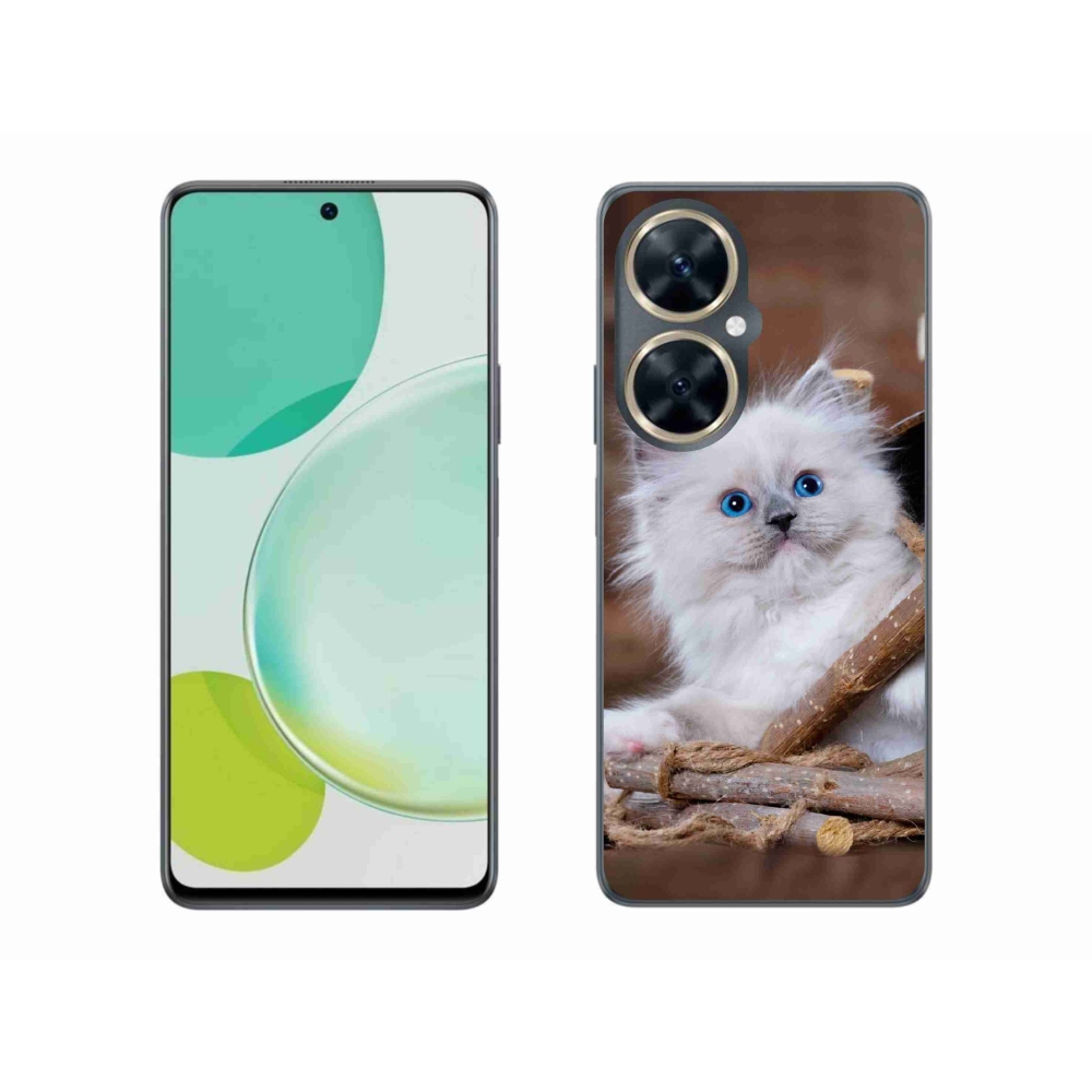 Gélový kryt mmCase na Huawei Nova 11i - biele mačiatko