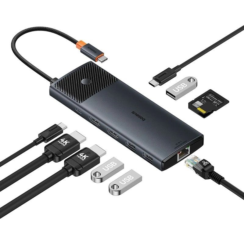 Dokovacia stanica Baseus Metal Gleam II Series 10v1 USB-C HUB Cosmic Black