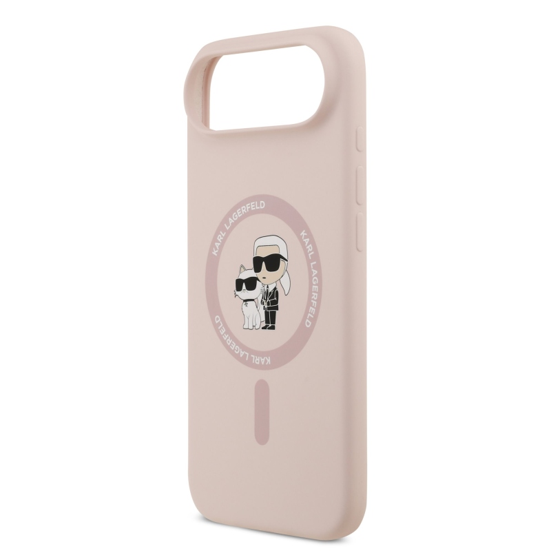Karl Lagerfeld Liquid Silicone Karl and Choupette MagSafe zadný kryt pre iPhone 17 Air Pink