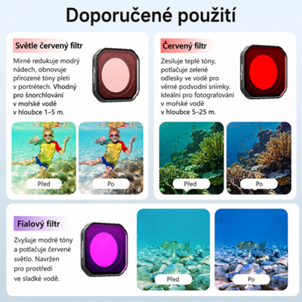 AMAGISN červený potápačský filter pre Insta360 Ace Pro 2